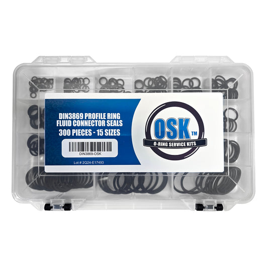 OSK™ DIN 3869 Fluid Connector / Profile Seal O-Ring Kit 15 Sizes 300pc